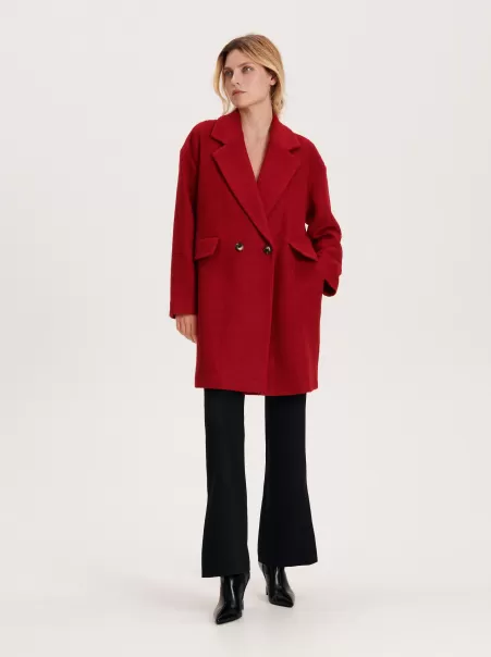 Cappotto In Misto Lana Reserved Cappotti E Giacche Donna Offerta Speciale Rosso