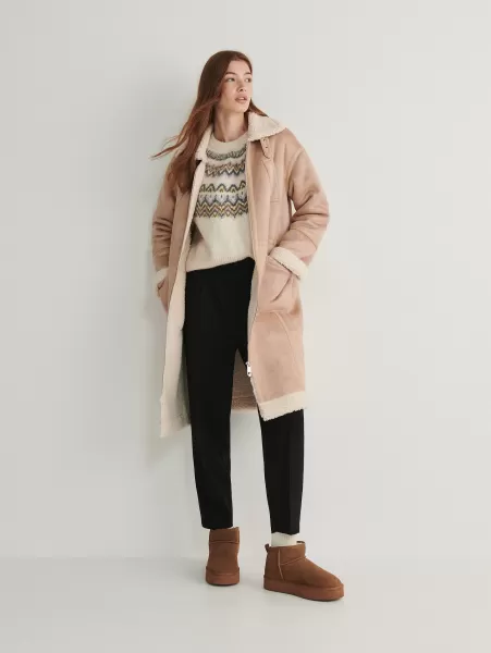 Beige Acquistare Ladies` Coat Reserved Cappotti E Giacche Donna