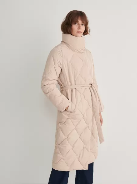 Donna Quilted Coat With Belt Consigliare Cappotti E Giacche Nude Reserved