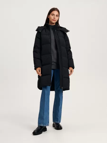 Ladies` Coat Donna Reserved Nero Cappotti E Giacche Prezzo Di Costo