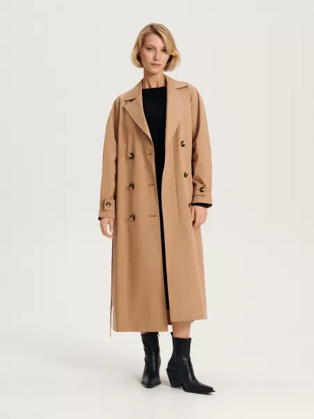Cappotti E Giacche Beige Donna Ladies` Coat Reserved Prezzo Scontato