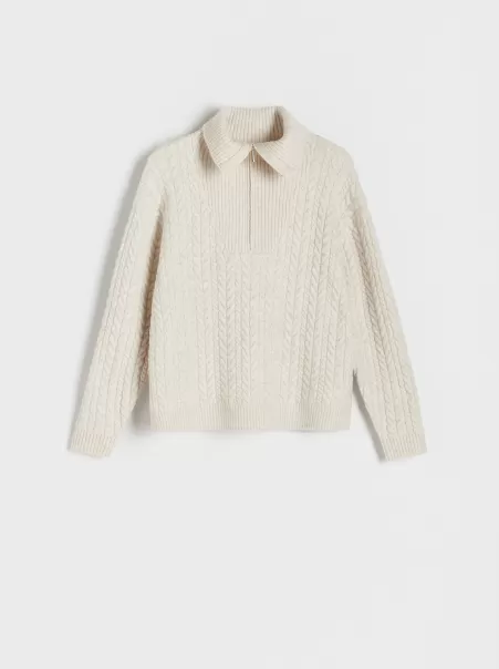 Economico Reserved Beige Ladies` Sweater Donna Maglioni