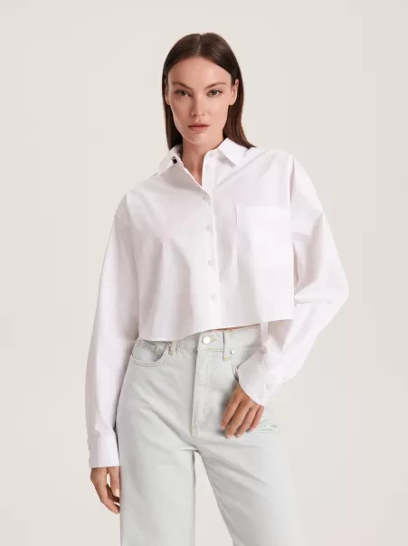 Donna Camicia In Cotone Reserved Bianco Accessibile Camicie, Maglie