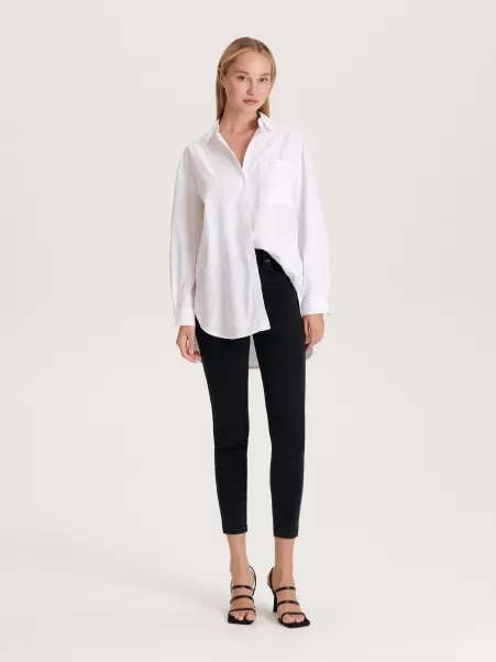 Bianco Reserved Camicie, Maglie Qualit�� Camicia In Cotone Donna