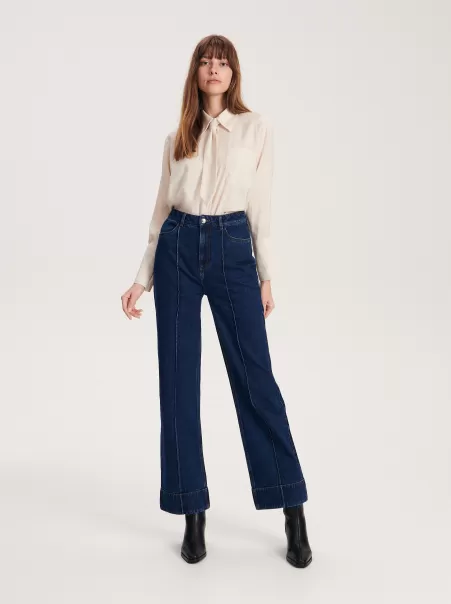 Blu Innovativo Donna Pantaloni Reserved Jeans Diritti