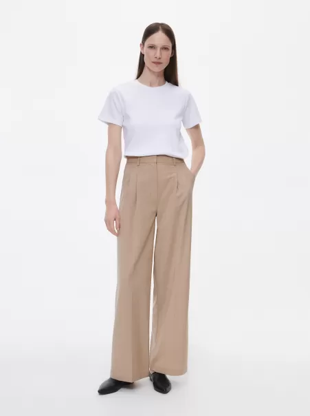 Pantaloni Beige Ladies` Trousers, Loose, , Reserved Ricevuta Donna