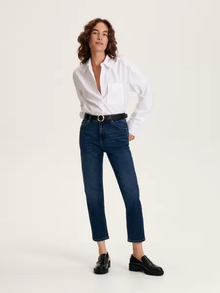 Donna Reserved Blu Qualit�� Jeans Boyfriend Jeans