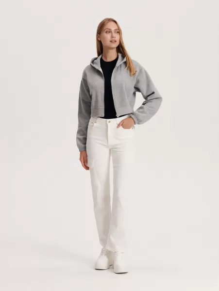 Donna Pantaloni Straight Jeans Reserved Negozio Online Bianco