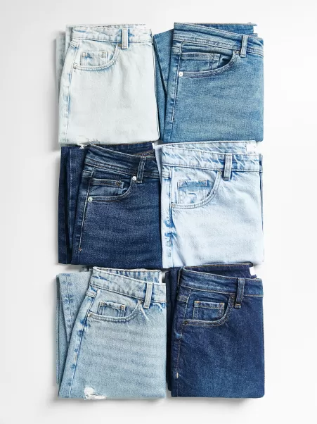 Negozio Blu Donna Jeans Mom Fit A Vita Alta Jeans Reserved