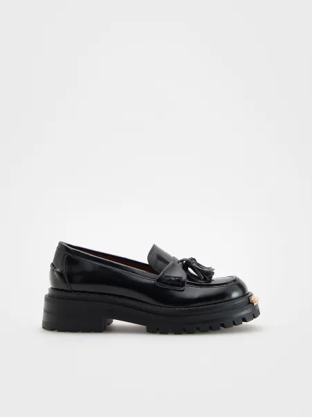 Nero Prezzo Di Costo Donna Ladies` Loafer Shoes Scarpe Reserved