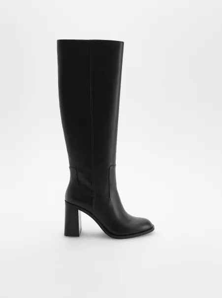 Negozio Nero Imitation Leather Boots Donna Reserved Scarpe