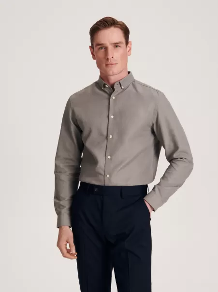 Consigliare Grigio Camicie Camicia Regular Fit In Cotone Uomo Reserved