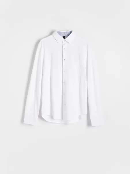 Uomo Confortevole Camicie Bianco Men`s Shirt, T-Shirts, Polos, Shirts, Bia?y, Reserved