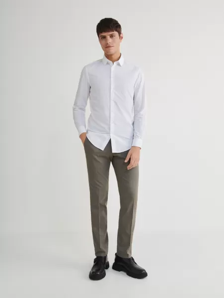 Camicie Uomo Reserved Camicia Slim Fit Negozio Bianco