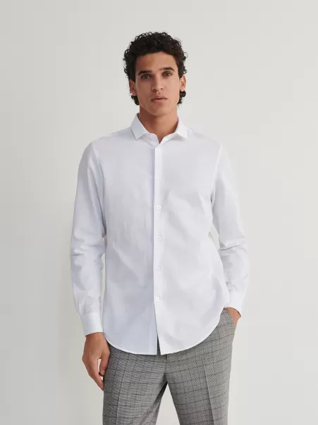 Uomo Bianco Reserved Camicia Regular Fit Affidabilit�� Camicie