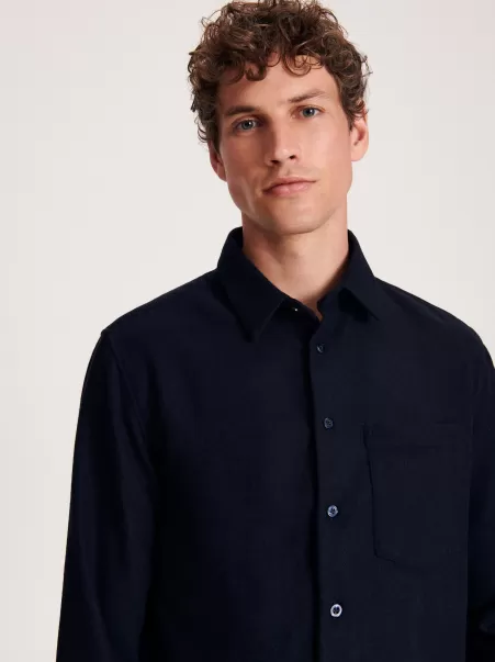 Camicia Regular Fit Moda Uomo Blu Camicie Reserved