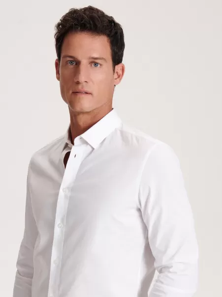 Garantire Camicie Bianco Reserved Uomo Camicia Slim Fit In Cotone