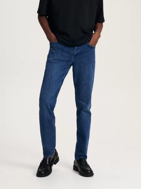 Spedizione Jeans Uomo Jeans Slim Con Effetto Slavato Blu Reserved