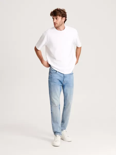 Blu Reserved Jeans Jeans Slim Con Effetto Slavato Uomo Promozione