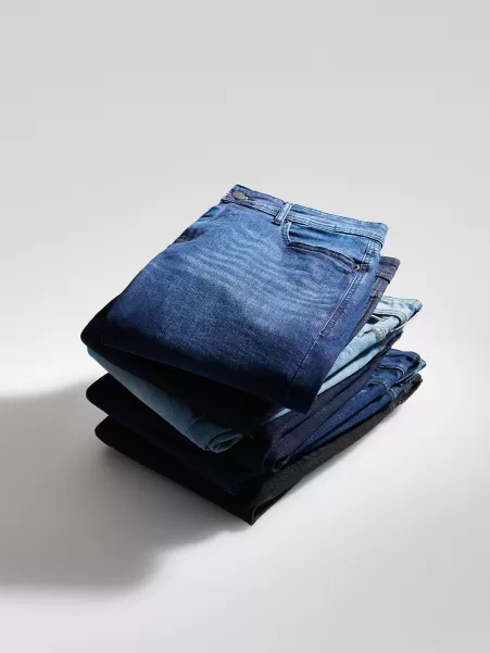 Jeans Slim Con Effetto Slavato Uomo Vendita Reserved Steel Jeans