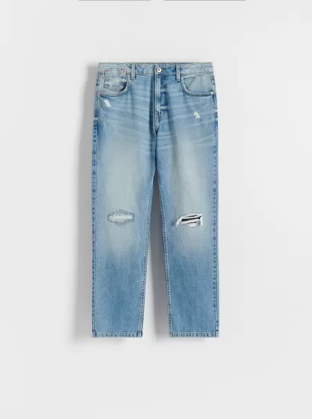Jeans Uomo Reserved Jeans Regular Consumati Blu Originale