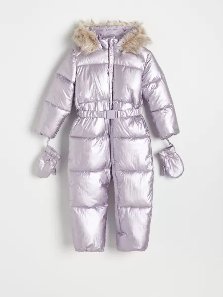 Lavanda Esclusivo Girls` Rompers, Mittens &Amp; Belt, Outerwear, Sweaters, Jogging Tops, Fioletowy, Reserved Giacche, Tute Ragazza
